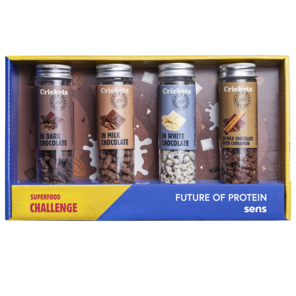 Gift Set of Crispy Roasted Crickets with Chocolate in Gift Box