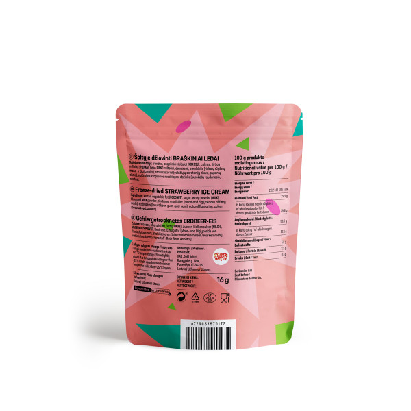 STAR CANDIES Freeze-Dried Strawberry Ice Cream, 16g STAR CANDIES Freeze-Dried Strawberry Ice Cream, 16g