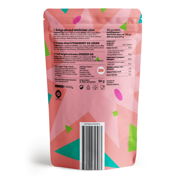 STAR CANDIES Freeze-Dried Strawberry Ice Cream, 50g STAR CANDIES Freeze-Dried Strawberry Ice Cream, 50g