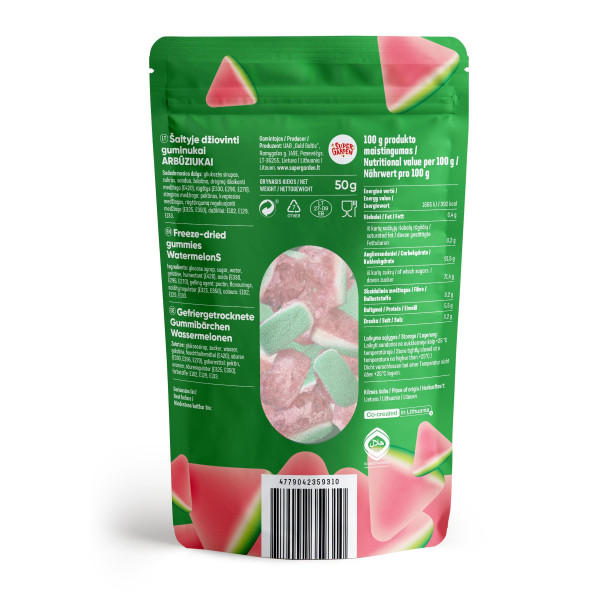 STAR CANDIES Freeze-Dried Gummies "Watermelons", 50g STAR CANDIES Freeze-Dried Gummies "Watermelons", 50g