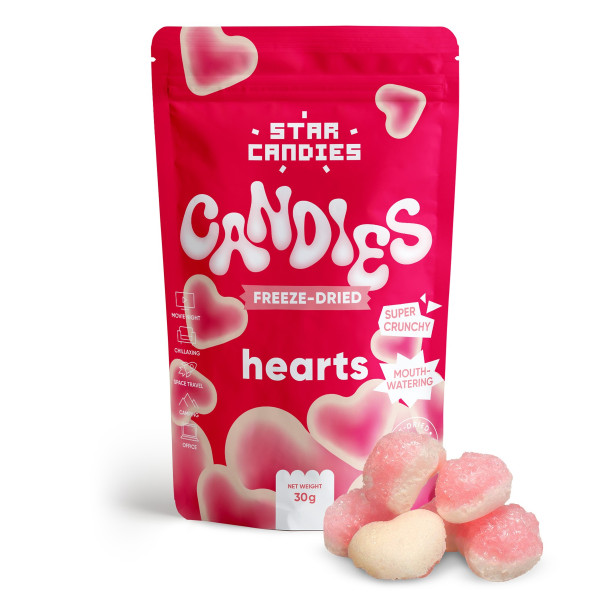 STAR CANDIES Freeze-Dried Gummies "Hearts", 30g STAR CANDIES Freeze-Dried Gummies "Hearts", 30g