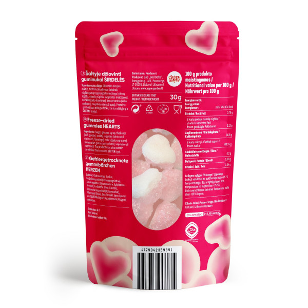 STAR CANDIES Freeze-Dried Gummies "Hearts", 30g STAR CANDIES Freeze-Dried Gummies "Hearts", 30g