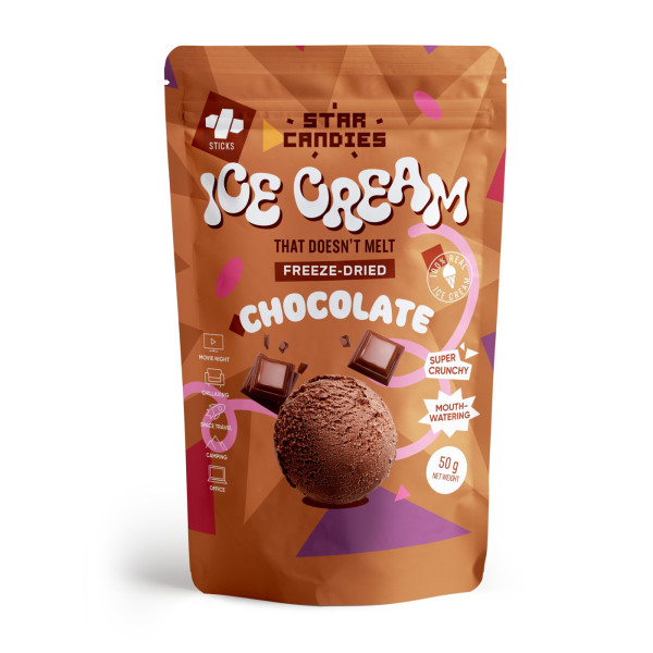 STAR CANDIES Freeze-Dried Chocolate Ice Cream, 50g