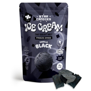 STAR CANDIES Freeze-Dried Vanilla Black Ice Cream, 50g