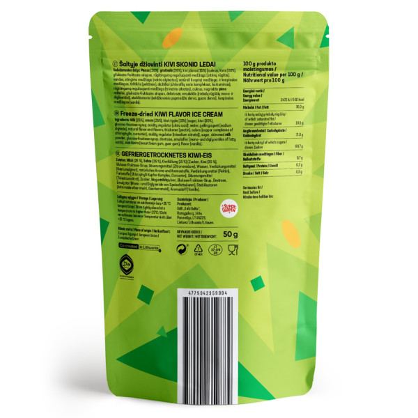 STAR CANDIES Freeze-Dried Kiwi-Flavored Ice Cream, 50g STAR CANDIES Freeze-Dried Kiwi-Flavored Ice Cream, 50g