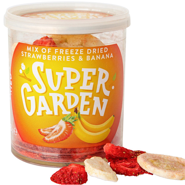 SUPER GARDEN Freeze-Dried Strawberry and Banana Mix, 29g SUPER GARDEN Freeze-Dried Strawberry and Banana Mix, 29g