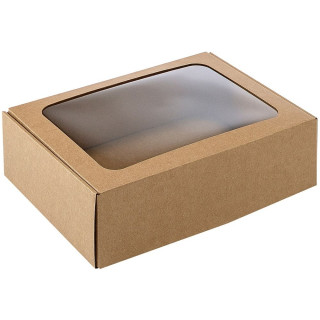 Flip-top gift box, brown, 220x140x80mm