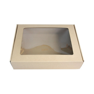 Flip-top gift box, brown, 310x250x75mm