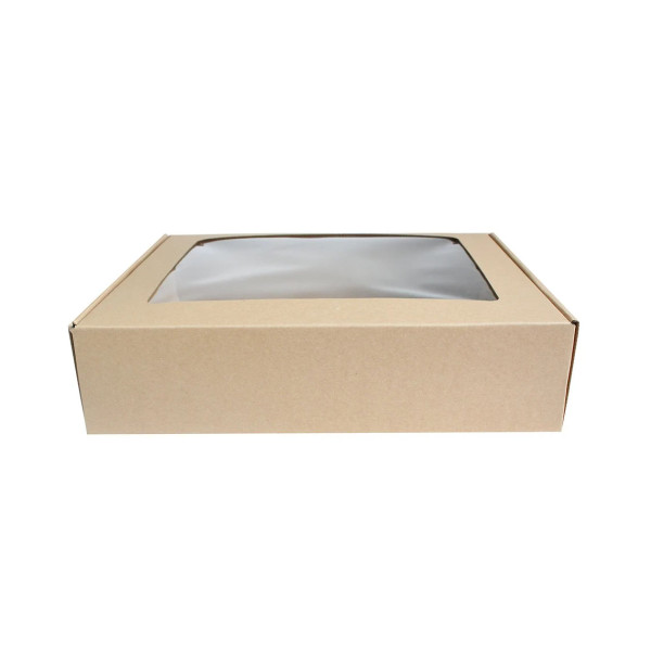 Flip-top gift box, brown, 310x250x75mm