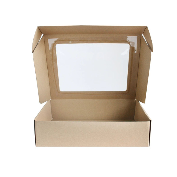 Flip-top gift box, brown, 310x250x75mm