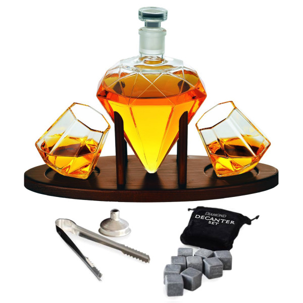 Crystal graphin and glass set "DELUXE DIAMOND"