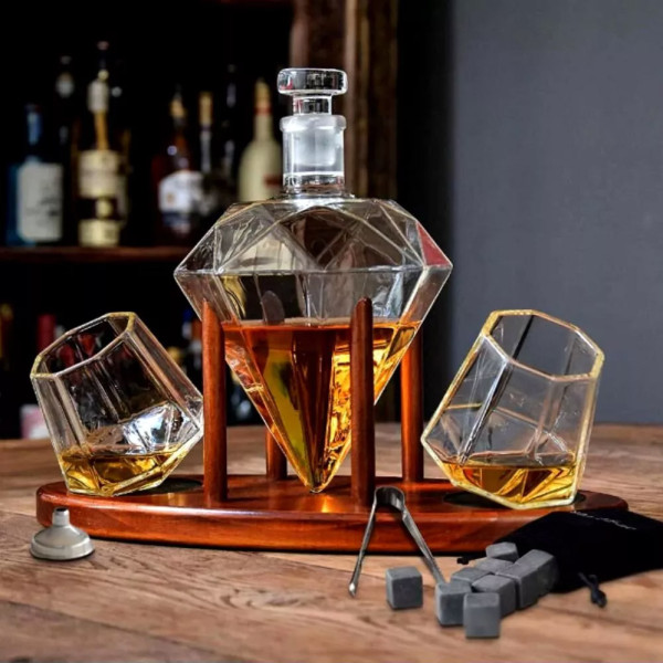 Crystal graphin and glass set "DELUXE DIAMOND"