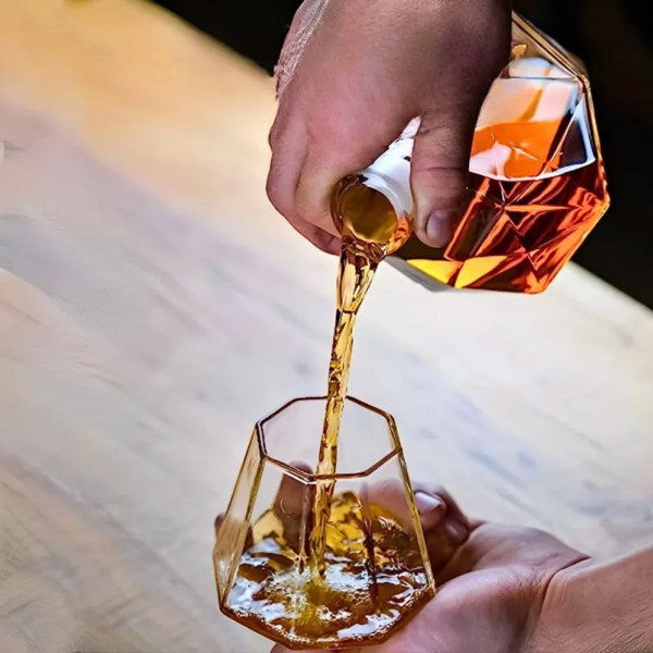 Crystal graphin and glass set "DELUXE DIAMOND"