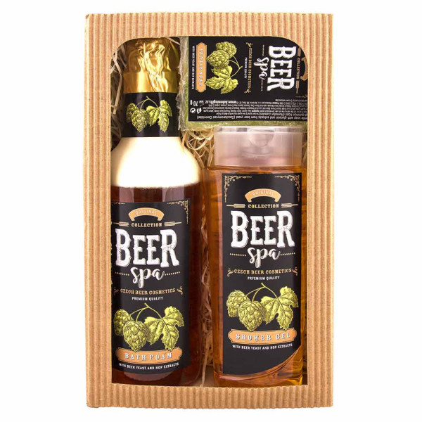 Cosmetic Gift Set "BEER SPA" - Bath Foam (500ml), Shower Gel (250ml), and Soap (70g)