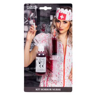 Syringe and Fake Blood Set "Horror Nurse"