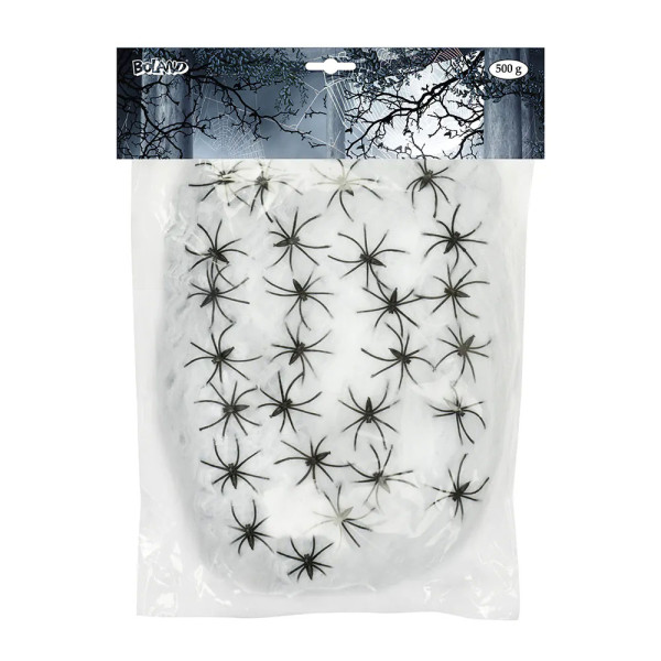 XXL Cobweb with 25 Spiders (White) (500g) XXL Cobweb with 25 Spiders (White) (500g)