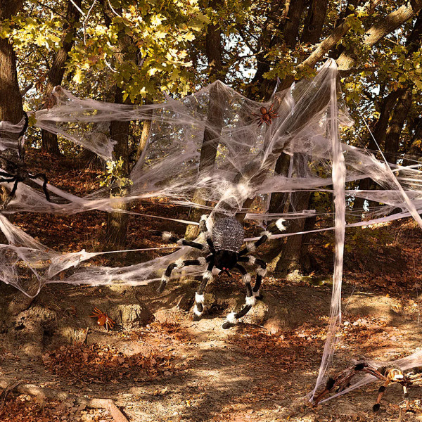 XXL Cobweb with 25 Spiders (White) (500g) XXL Cobweb with 25 Spiders (White) (500g)