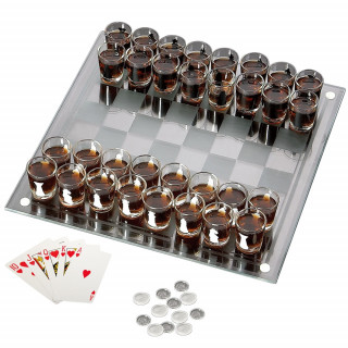 Glass Party Game "Checkers - Chess"