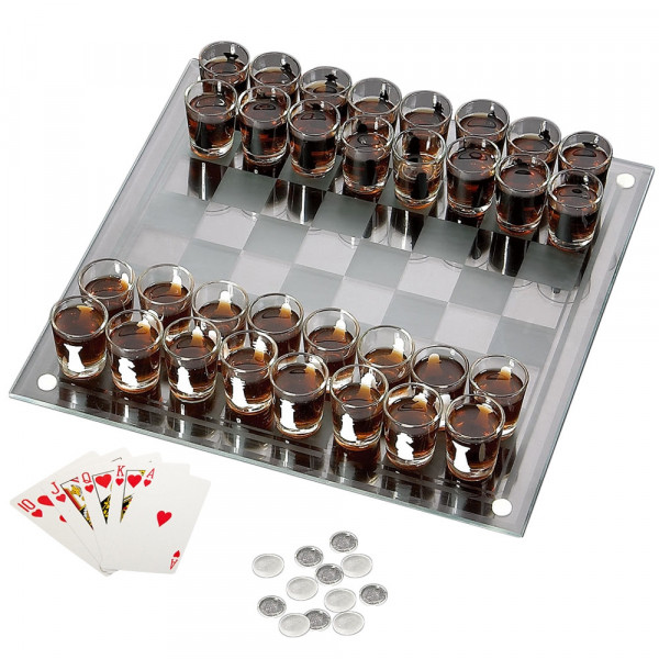Glass Party Game "Checkers - Chess"