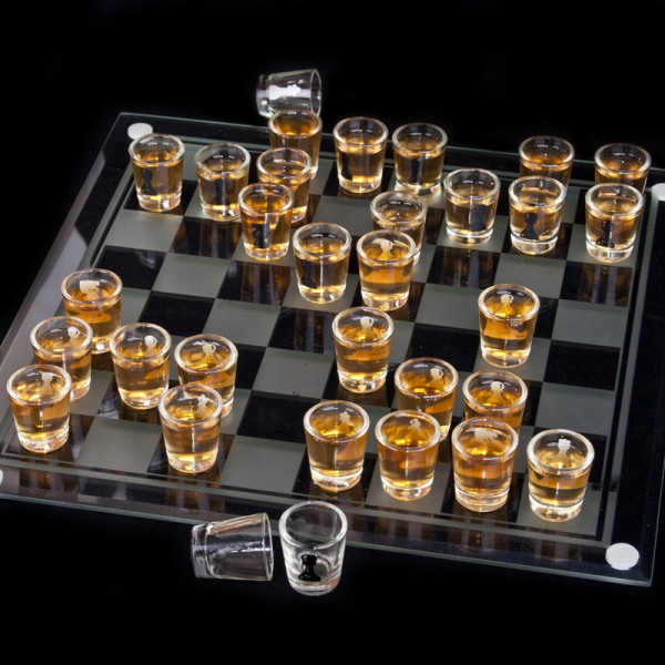 Glass Party Game "Checkers - Chess"