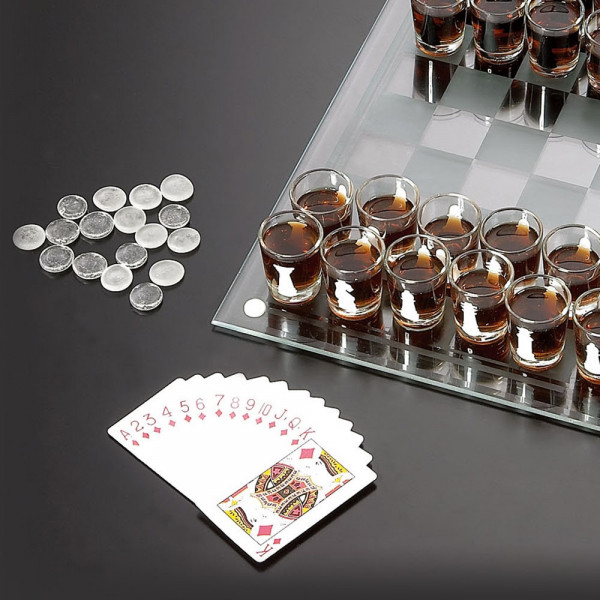 Glass Party Game "Checkers - Chess"