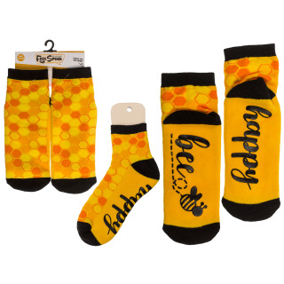 Socks with non-slip sole "Bee happy"