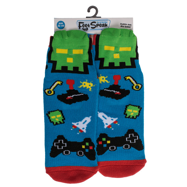 Socks with non-slip sole "Game over"