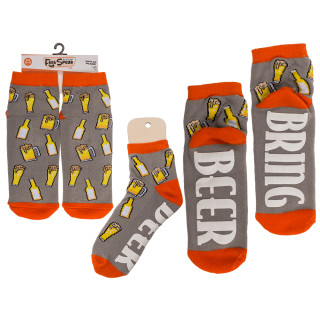 Socks with non-slip sole "Bring beer"