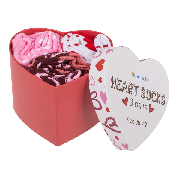Women's socks set "Hearts" in a gift box (3 pairs) Women's socks set "Hearts" in a gift box (3 pairs)