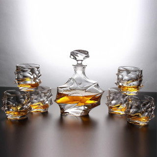 Crystal carafe and 6 glass set "OPULENT ELEGANCE"