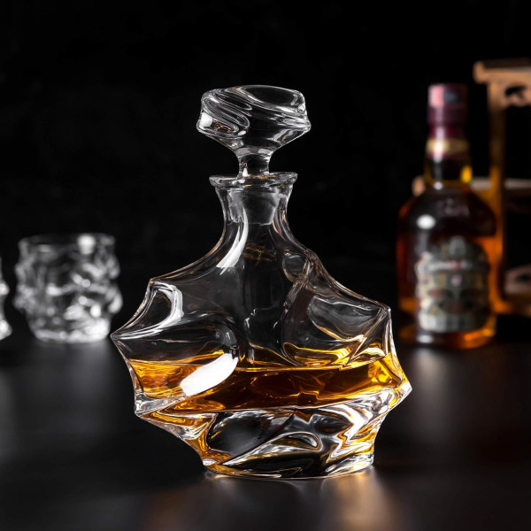 Crystal carafe and 6 glass set "OPULENT ELEGANCE"