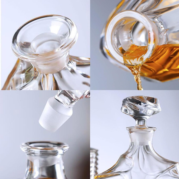Crystal carafe and 6 glass set "OPULENT ELEGANCE"