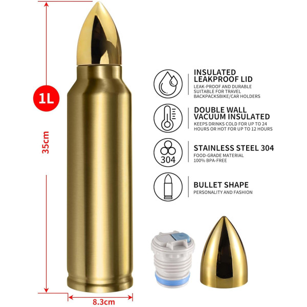 Bullet-Shaped Thermos (1000ml) Bullet-Shaped Thermos (1000ml)