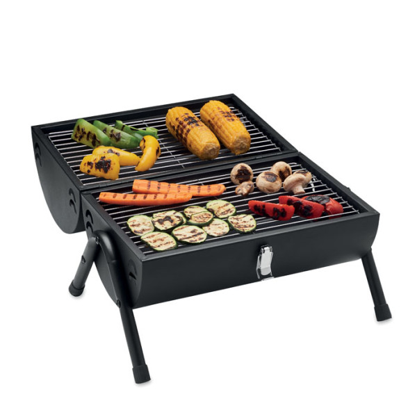 Portable BBQ Grill with Chimney and Temperature Gauge Portable BBQ Grill with Chimney and Temperature Gauge