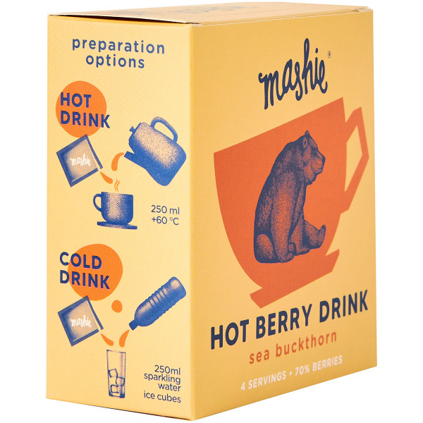 Berry Purée Tea "MASHIE" with Sea Buckthorn Berries (4 pcs x 40ml)