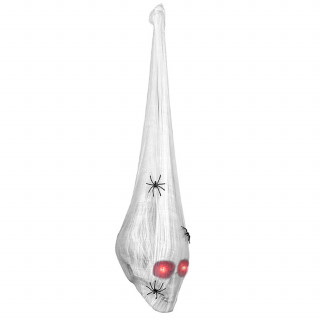 Hanging Skull in Web with Spiders (with LED and Sound)