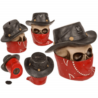 Skull-shaped piggy bank "Outlaw"