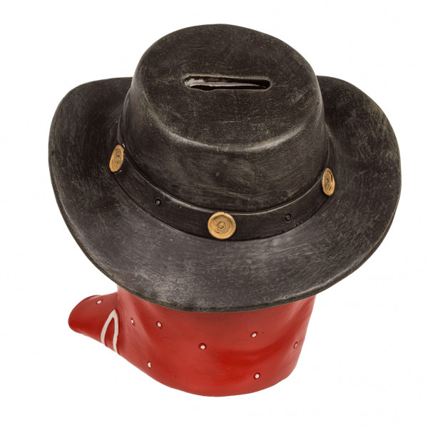 Skull-shaped piggy bank "Outlaw" Skull-shaped piggy bank "Outlaw"