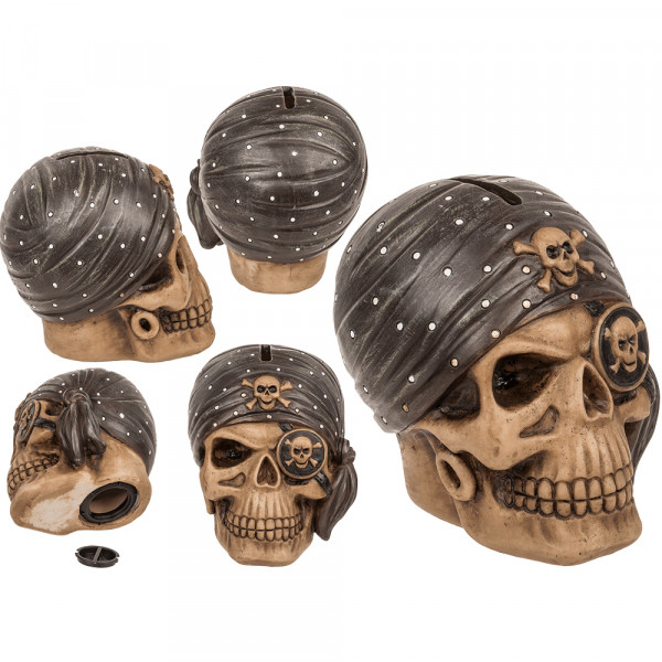Skull-shaped piggy bank "Pirate" Skull-shaped piggy bank "Pirate"