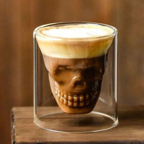 Skull-shaped glass "DOOMED", 200ml Skull-shaped glass "DOOMED", 200ml
