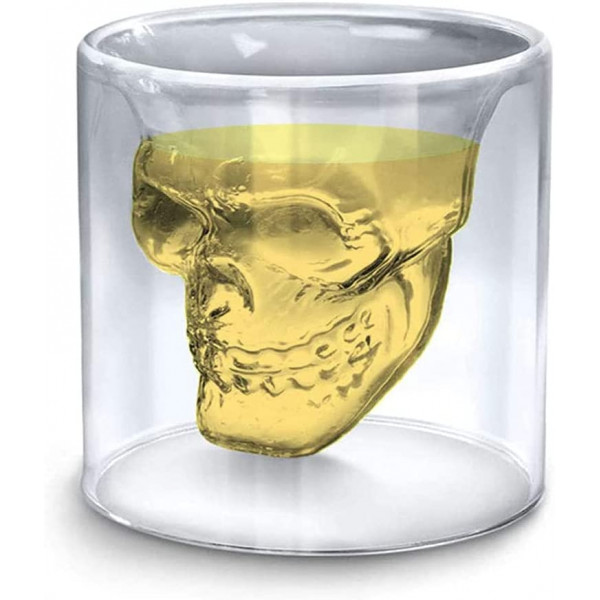 Skull-shaped shot glass set "DOOMED", 4 x 75ml Skull-shaped shot glass set "DOOMED", 4 x 75ml
