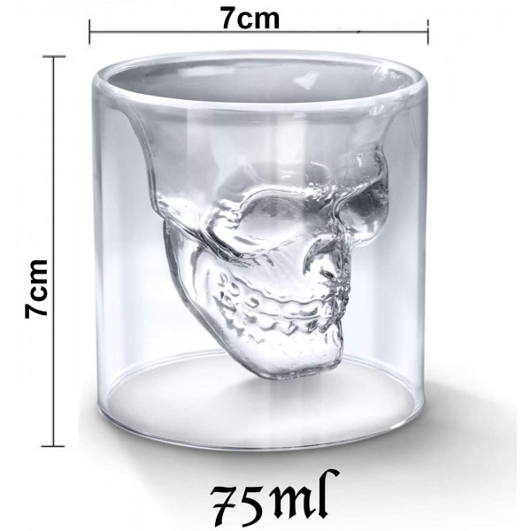 Skull-shaped shot glass "DOOMED", 75ml