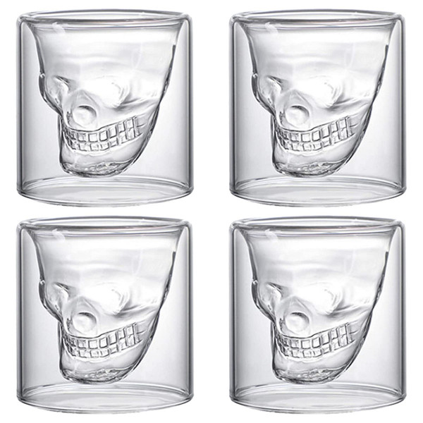 Skull-shaped shot glass set "DOOMED", 4 x 75ml Skull-shaped shot glass set "DOOMED", 4 x 75ml
