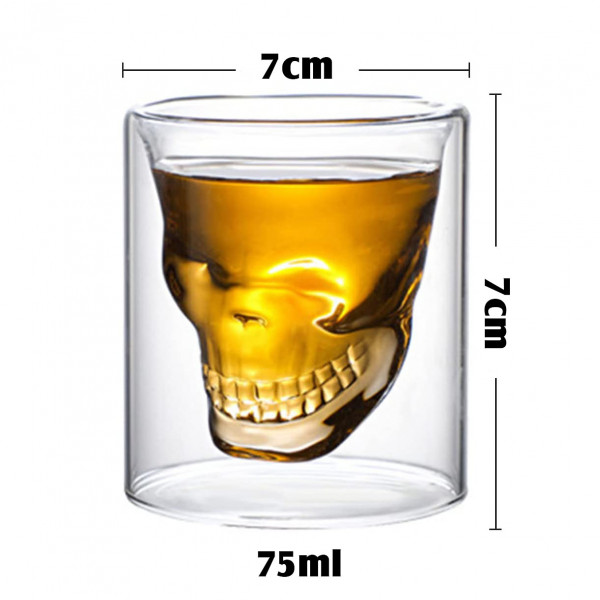 Skull-shaped shot glass set "DOOMED", 4 x 75ml Skull-shaped shot glass set "DOOMED", 4 x 75ml