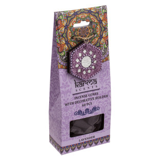 Cone incense with holder, Lavender (40 pcs.)