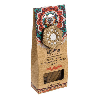 Cone incense with holder, Sandalwood (40 pcs.)