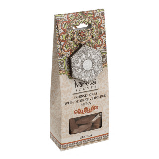 Cone incense with holder, Vanilla (40 pcs.)