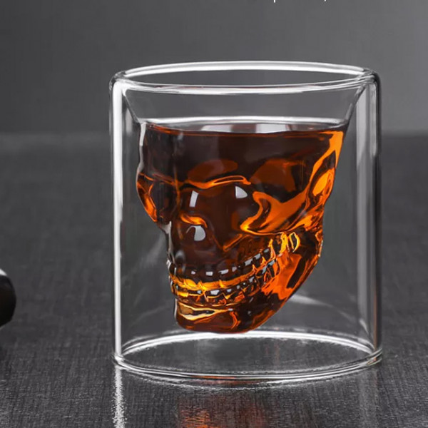 Skull-shaped shot glass "DOOMED", 75ml
