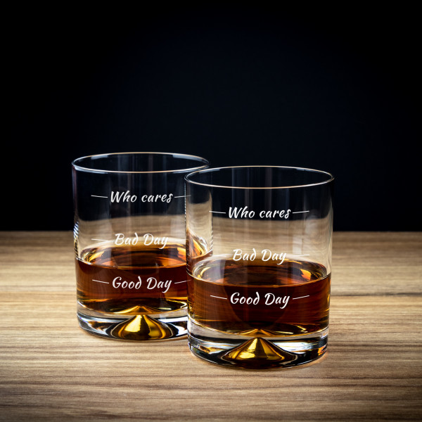 Whiskey Glass Set "Who Cares"