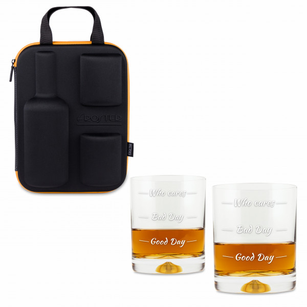 Whiskey Glass Set "Who Cares"